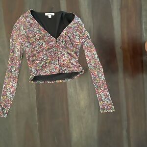 Steve Madden long sleeve corset like top